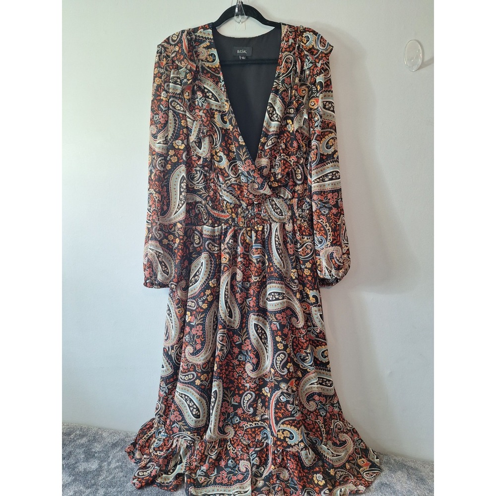 MSK Multi-Color Paisley Maxi Dress